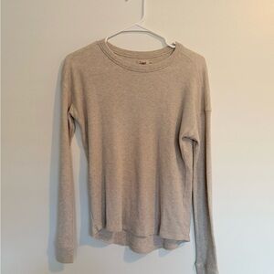 Faherty Beige Long Sleeve Thermal Top